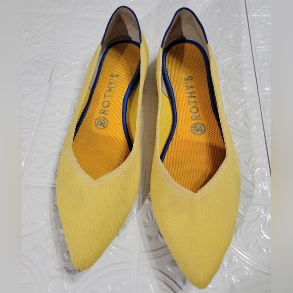 Rothy's Shoes - Rothy's Sunshine Yellow The Point Ballet Flats Women's Size 9.5